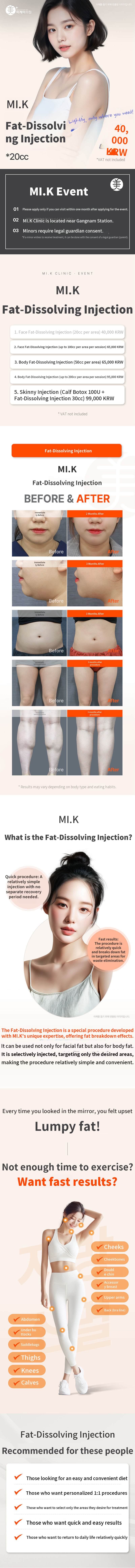 Mikey fat dissolution injection for face, abdomen