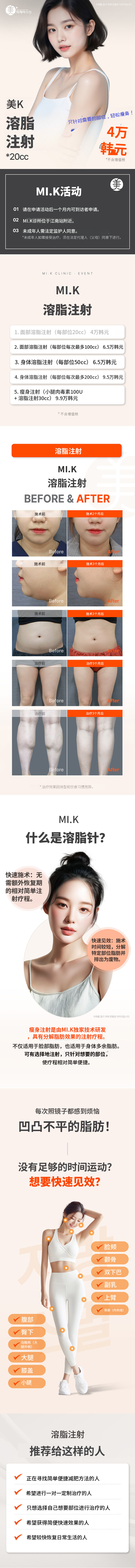 米凯脂肪消融注射_面部、腹部