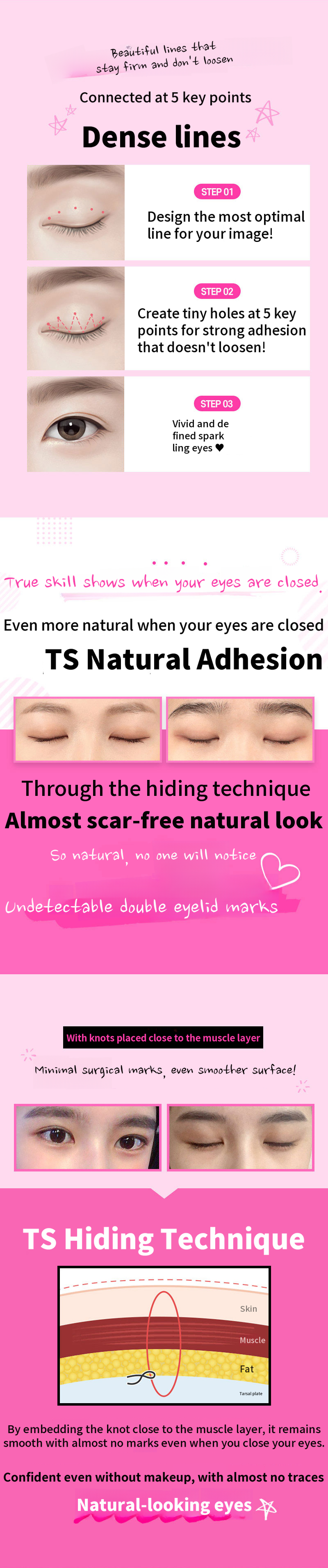TS first eye with 3 concept natural adhesion