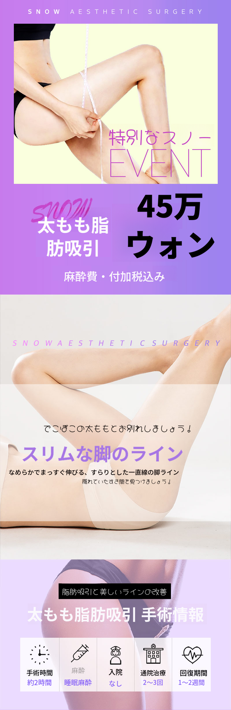 大容量太もも脂肪吸引