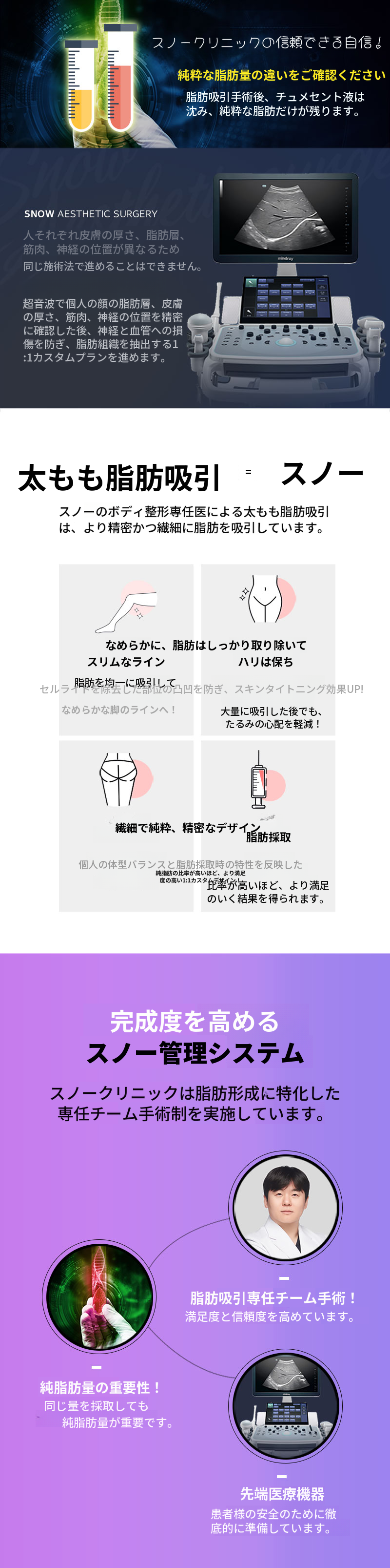 大容量太もも脂肪吸引
