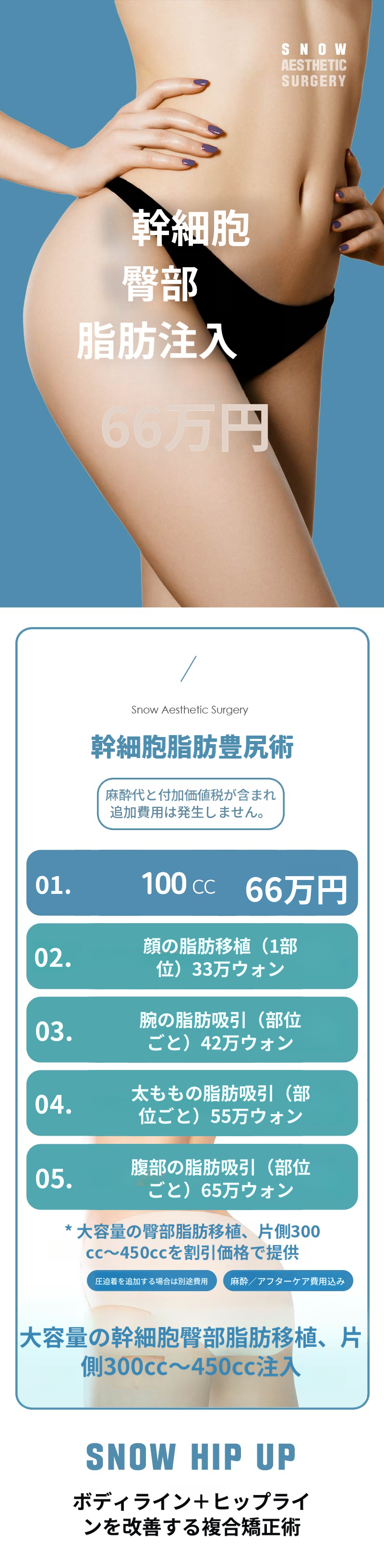 幹細胞ヒップアップお尻脂肪移植
