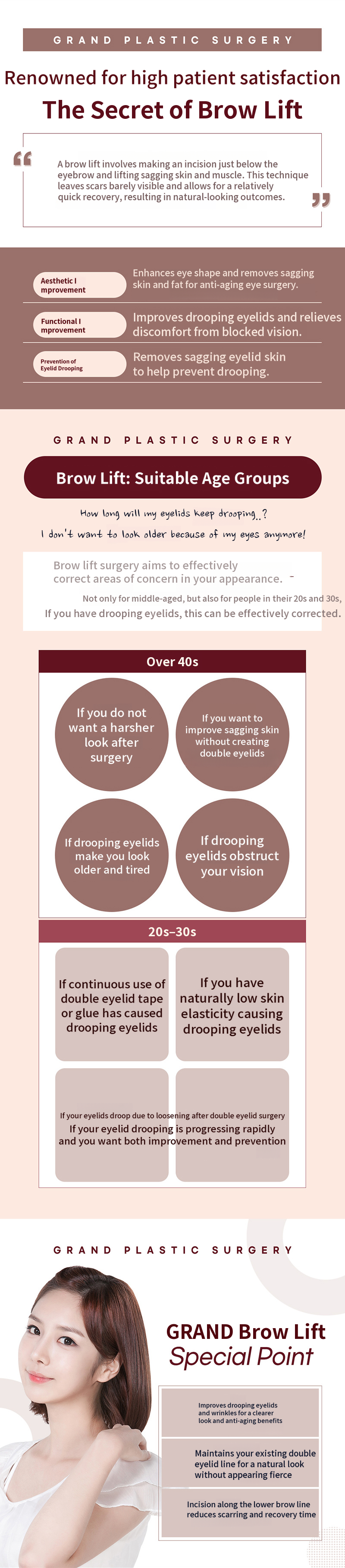 Eyebrow Lifting Surgery for Droopy Eyelids Improvement