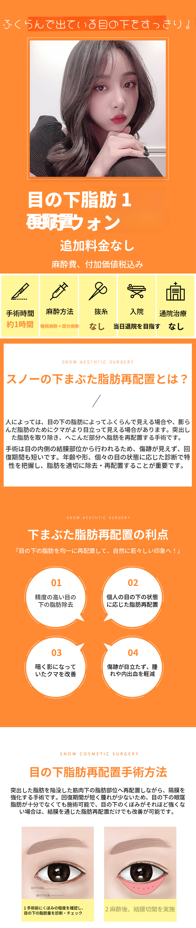 スノー下まぶた脂肪移動