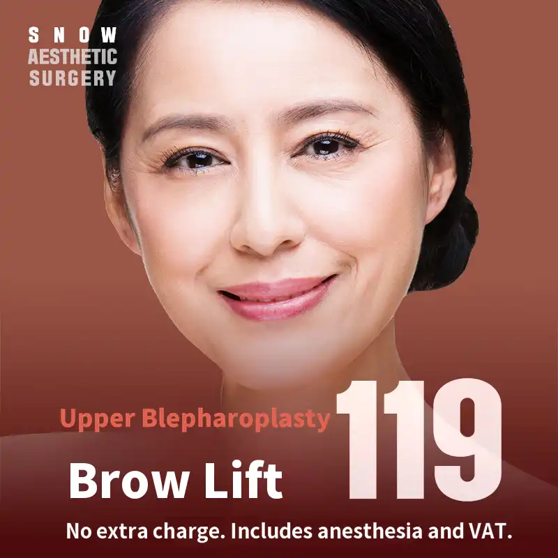 Middle-Aged Eye Surgery Upper Blepharoplasty Eyebrow Lift