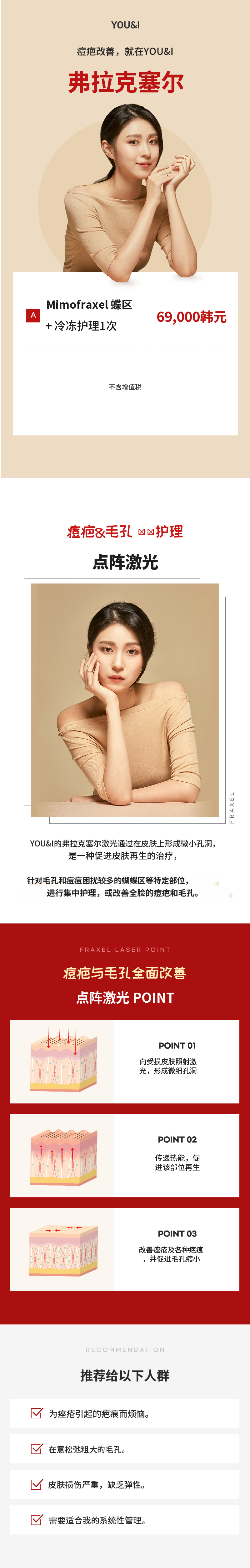 光桥) 痤疮疤痕与毛孔治疗弗拉克塞尔 1次