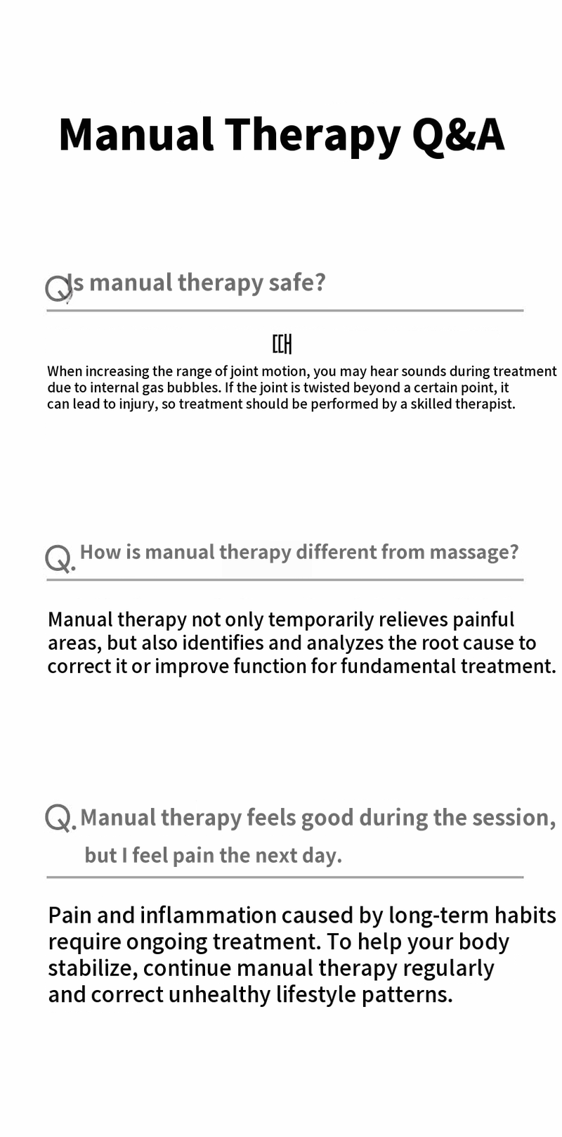 Inquire about manual therapy