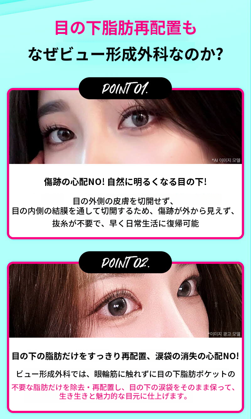 ❤️ビュー❤️目の下脂肪再配置