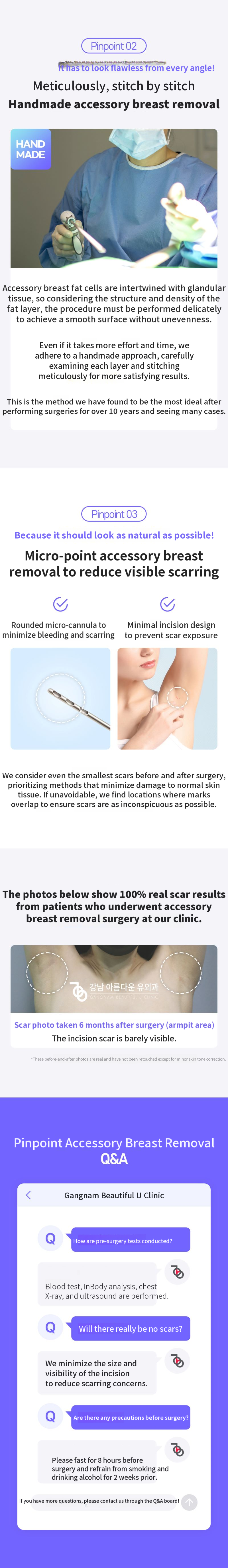 Axillary accessory breast pinpoint removal