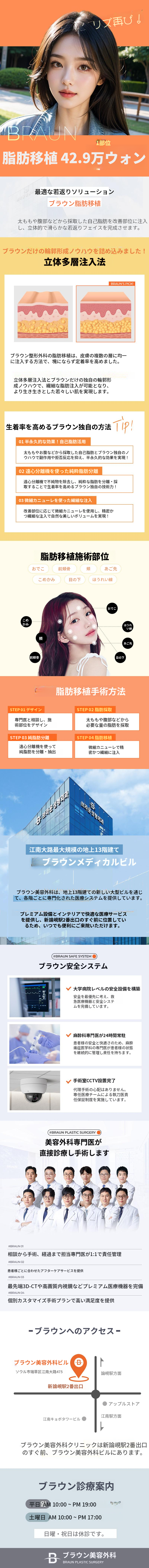 ブラウン 顔 脂肪移植