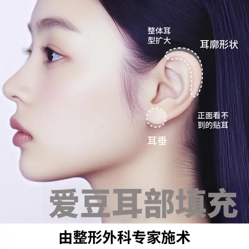 躺耳耳垂填充耳朵填充