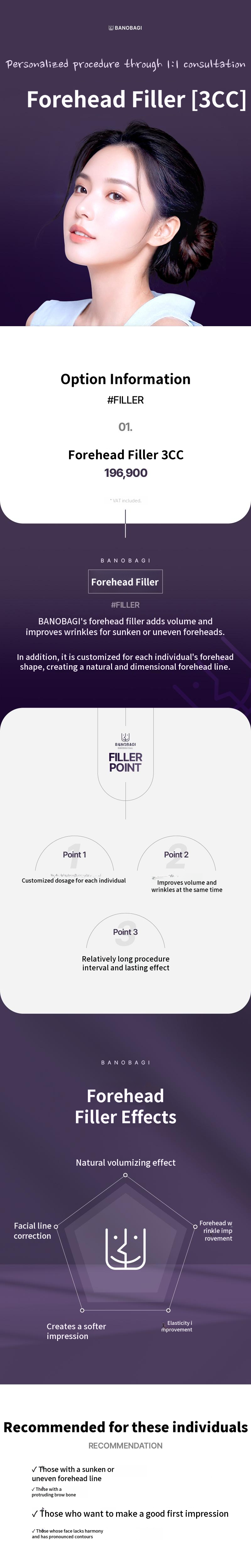 Large Capacity Forehead Filler 3CC