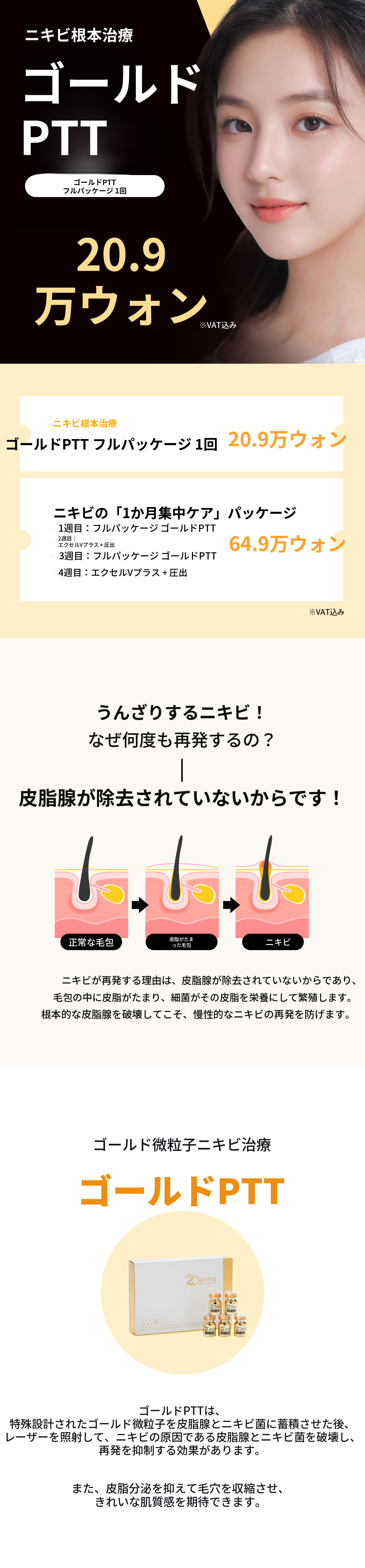 ニキビ根本治療ゴールドPTTフルパッケージ