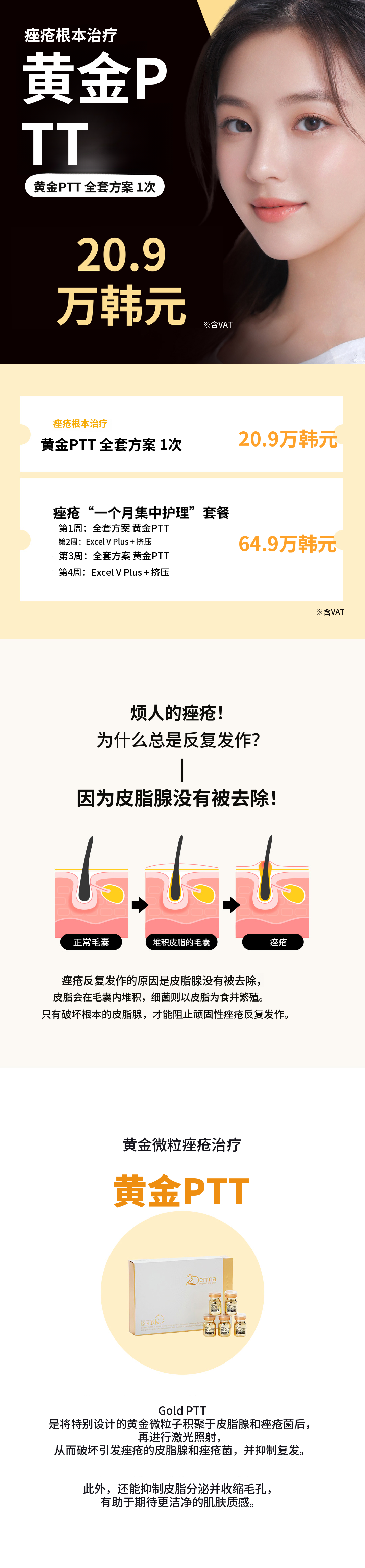 痤疮根本治疗黄金PTT全套餐