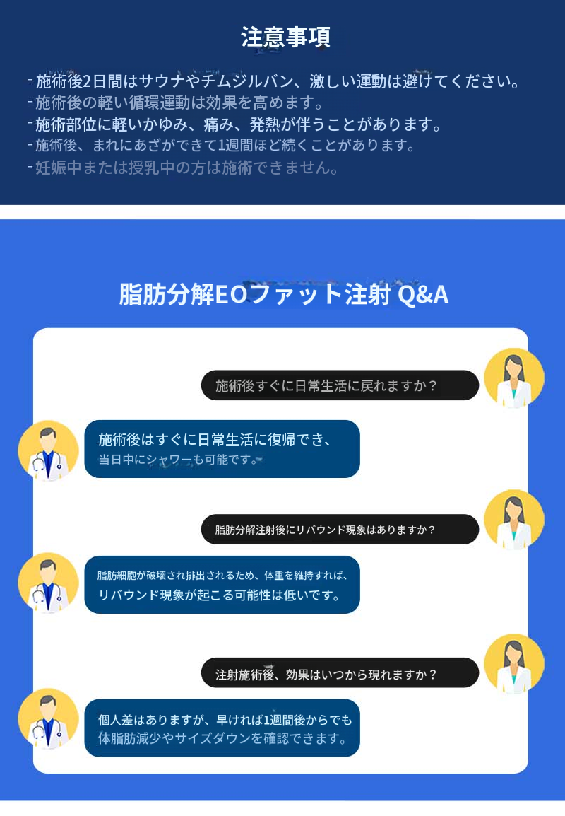 ステロイド剤による脂肪分解イオファット注射