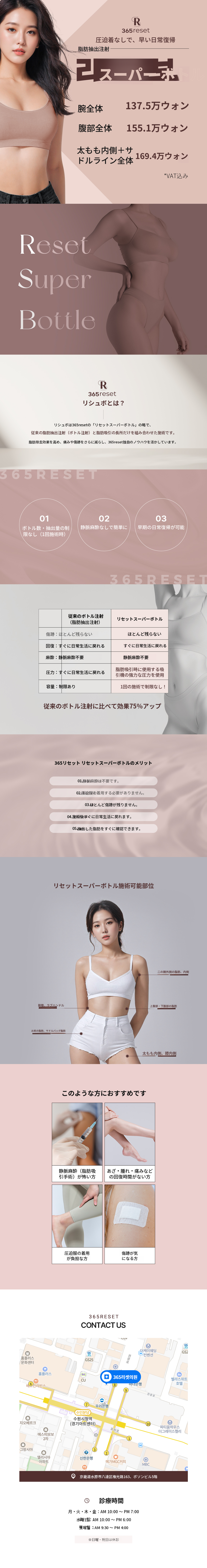 圧迫服なし、リシュボ脂肪抽出注射_腹部