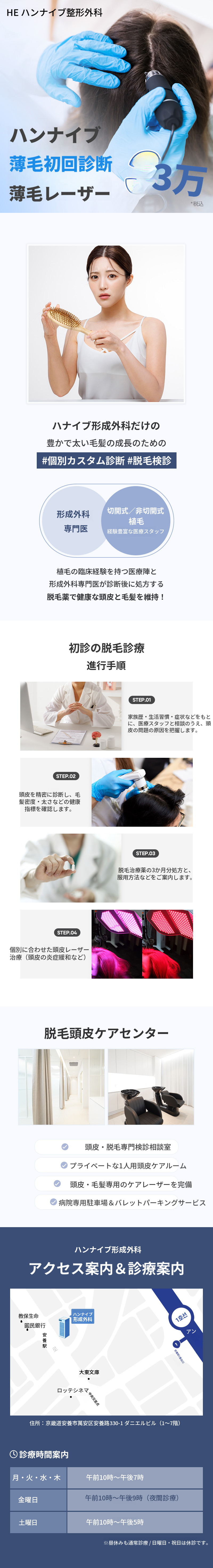 脱毛診断および頭皮レーザー