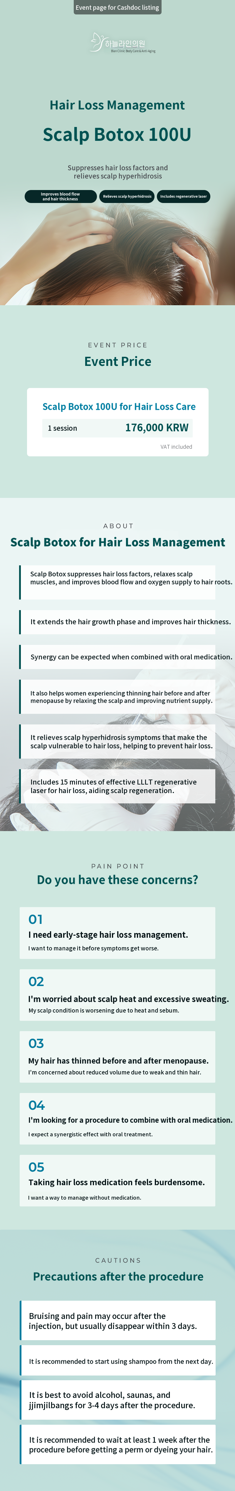 Hair loss management scalp botox