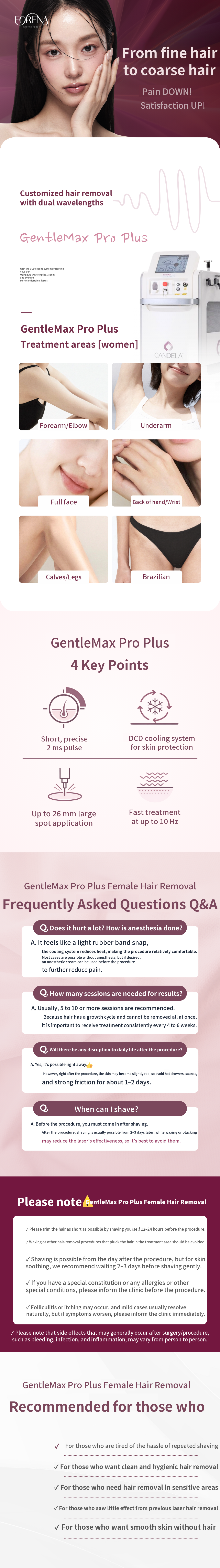 [Hongdae Foreina Clinic] Gentle Max Pro Plus Women's Hair Removal
