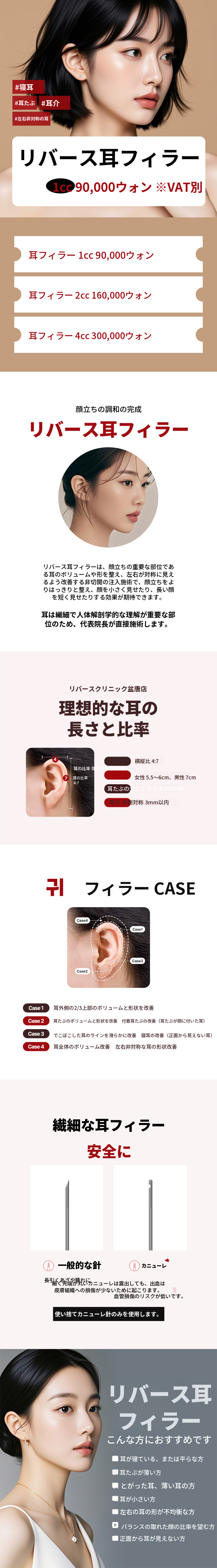 分タン耳フィラー - 横たわる耳 耳たぶ 耳介 非対称耳