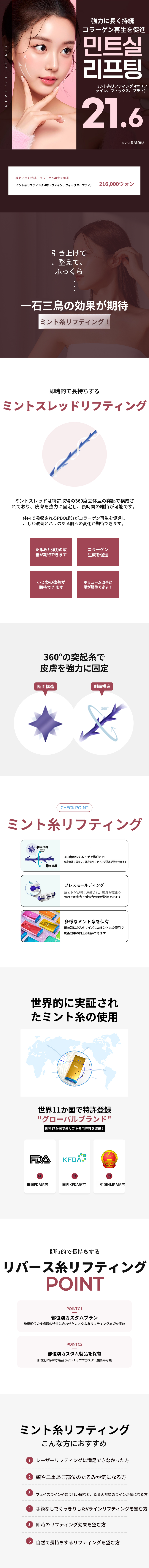 分特ミントスリフト4ライン - ファイン、フィックス、プチ