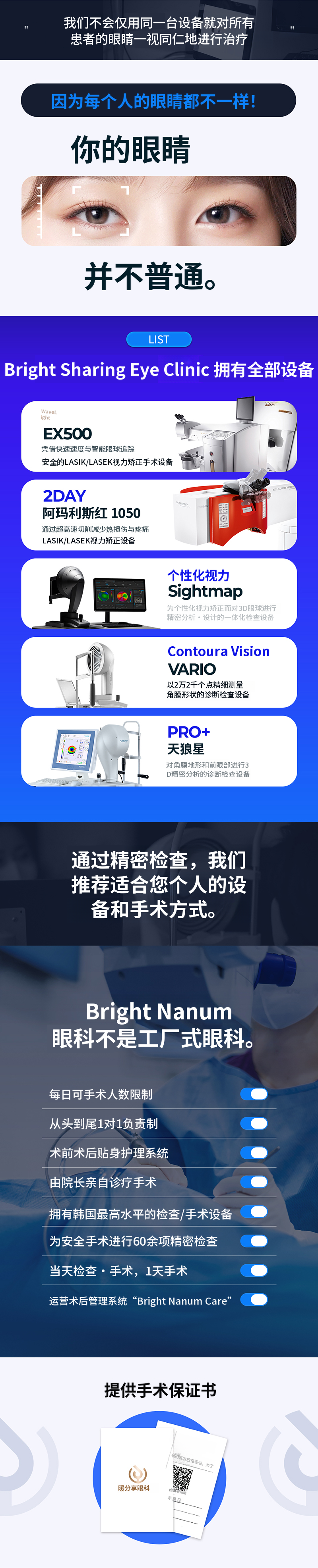 个性化激光矫正手术
