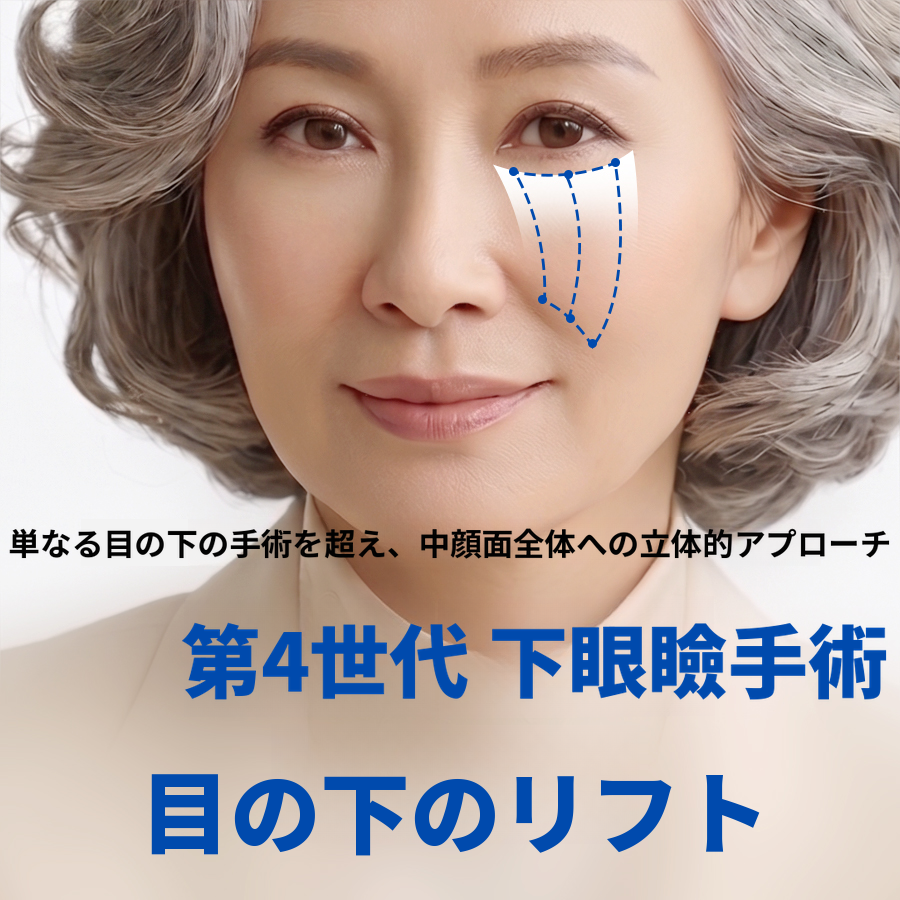ふくらみや暗い印象の下まぶたを滑らかにする下眼瞼脂肪再配置