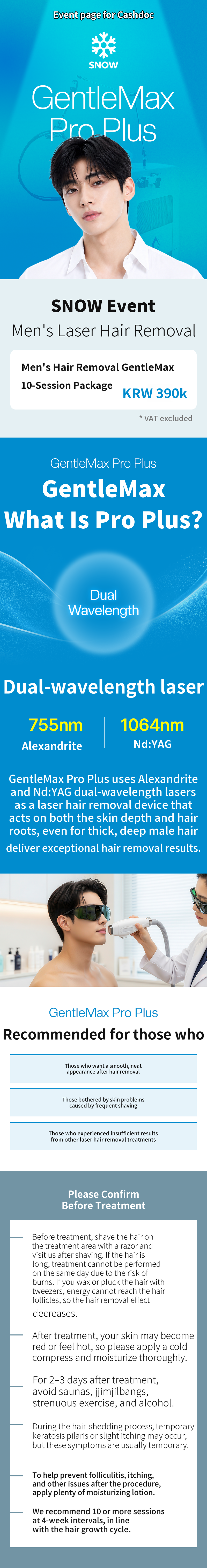 Men's Hair Removal GentleMax Package, 10 Sessions