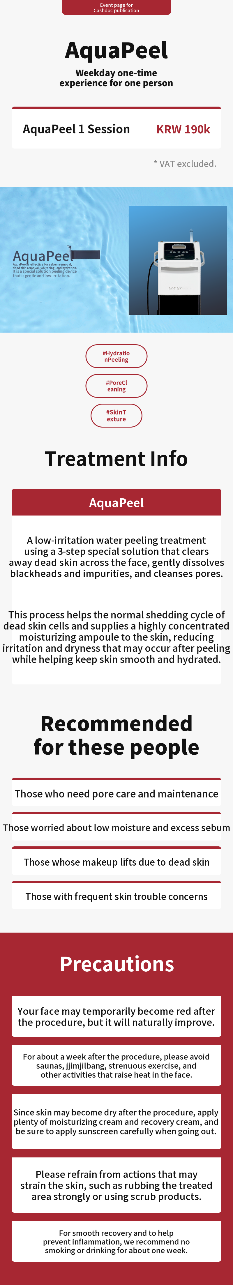 Aqua Peel Weekday 1 Person 1 Time Experience