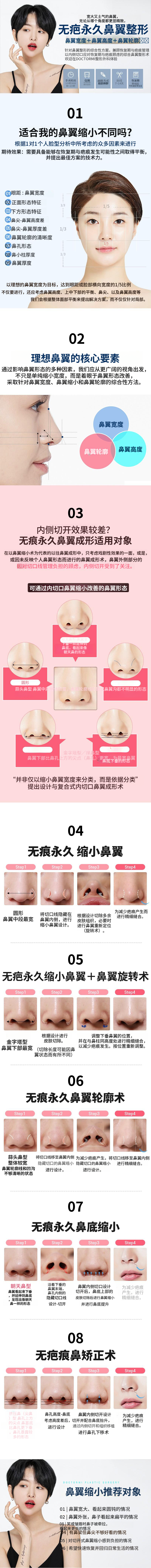 无疤痕永久内侧切口缩小鼻翼