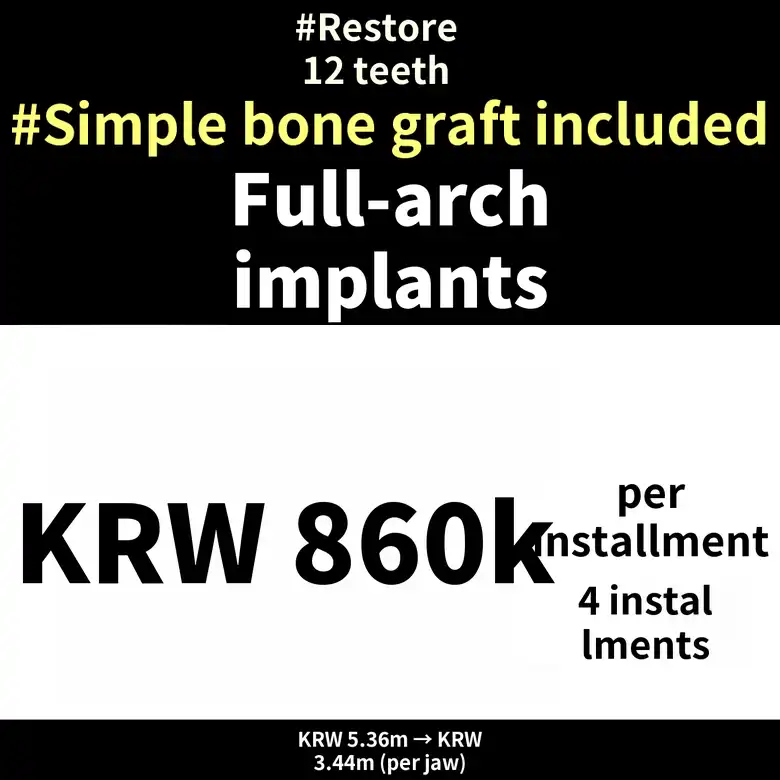Full-Arch Dental Implants for One Jaw – Special Price with 4 Installment Payments