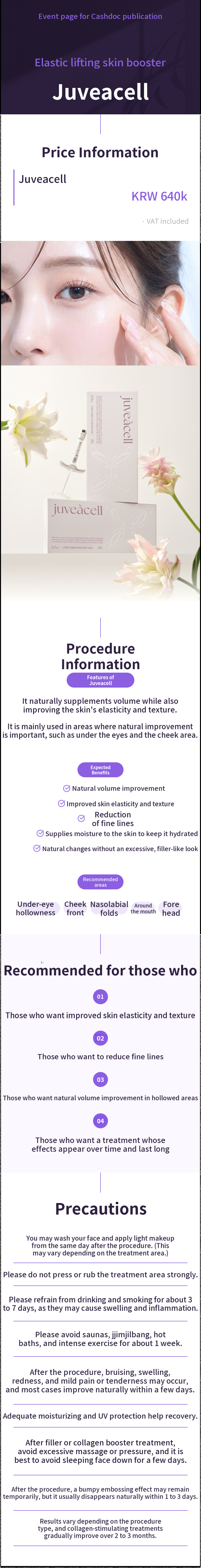 Nasolabial folds, wrinkles around the eyes, wrinkles around the mouth, pore improvement, skin elasticity, Juveacell