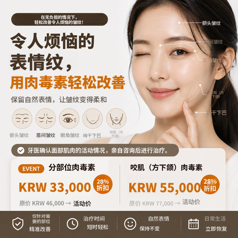 表情纹，轻松注射肉毒素