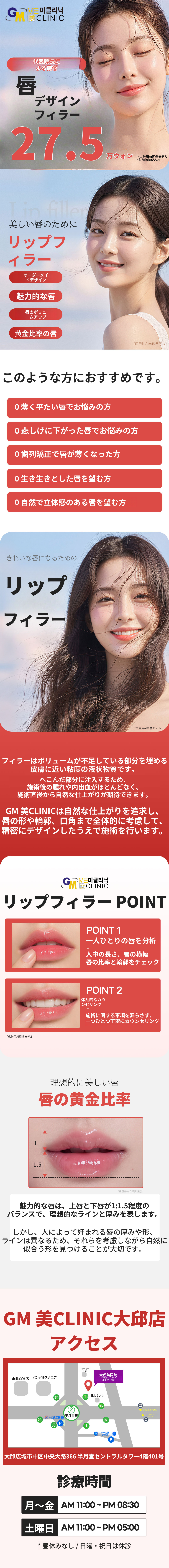 唇デザイン・ヒアルロン酸注入（院長施術・高級ヒアルロン酸使用）