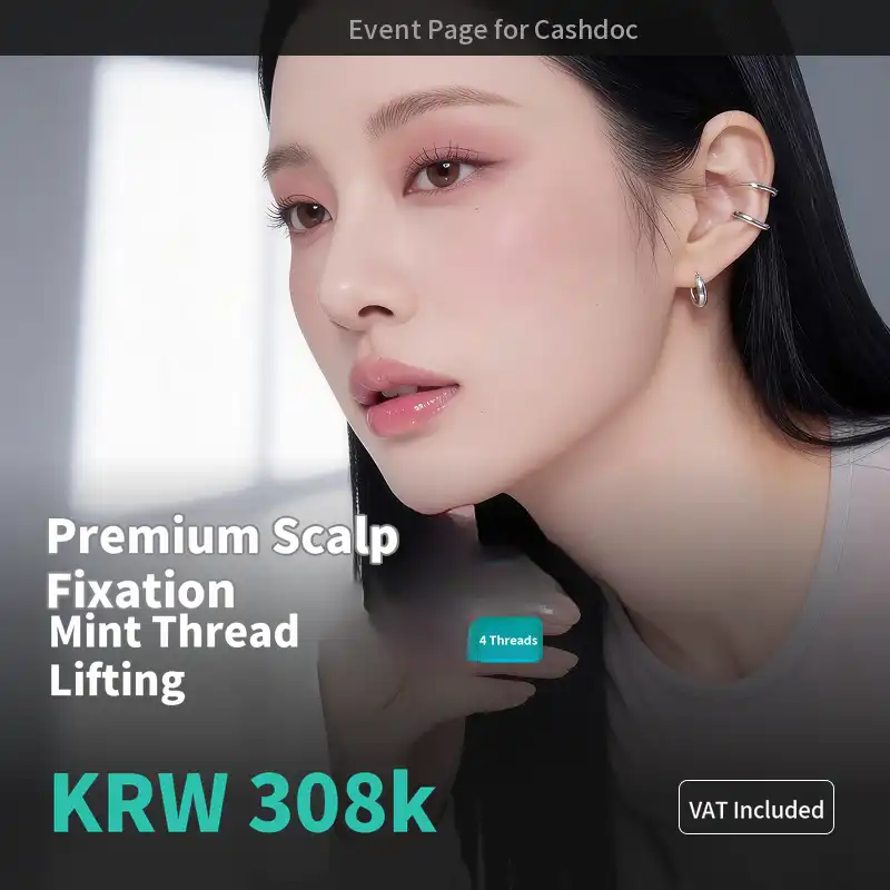 UP♥ Premium Scalp-Anchored Mint Thread Lift for Nasolabial Folds and Sagging Deep Cheeks