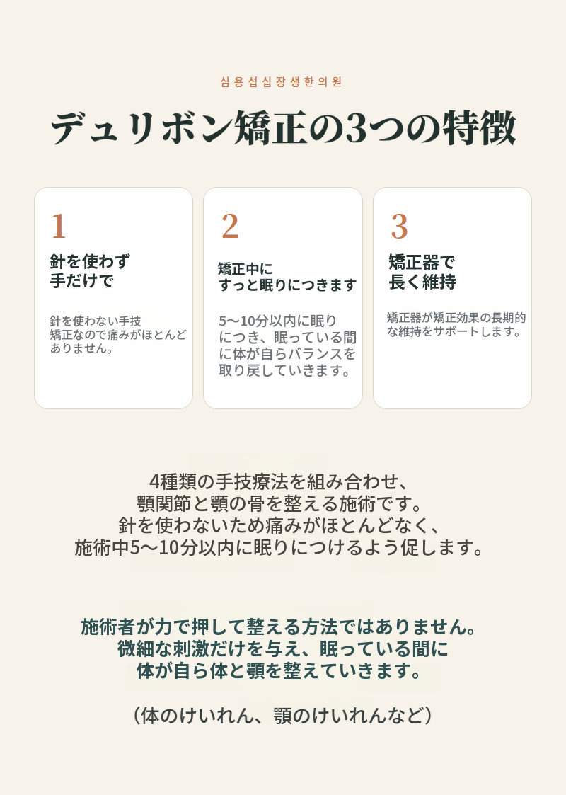 鍼・注射を使用しない顔面非対称の非手術・無痛矯正