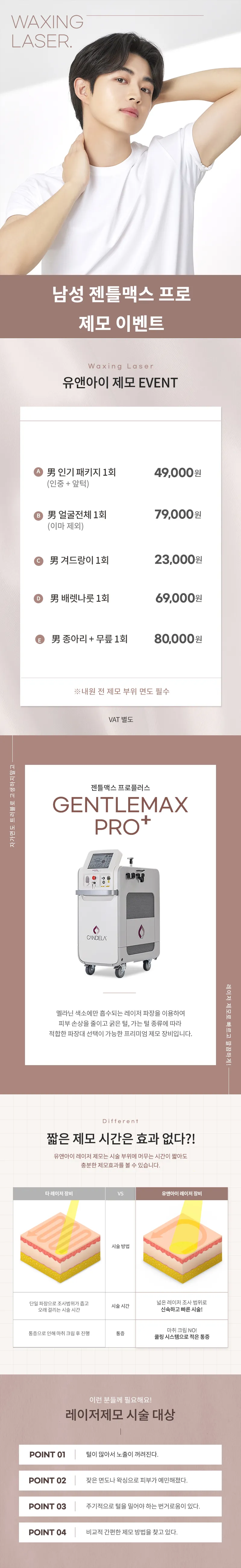 유앤아이의원 여의도점 여의도) 男 젠틀맥스 프로 제모 이벤트, 시술 상세 이미지
