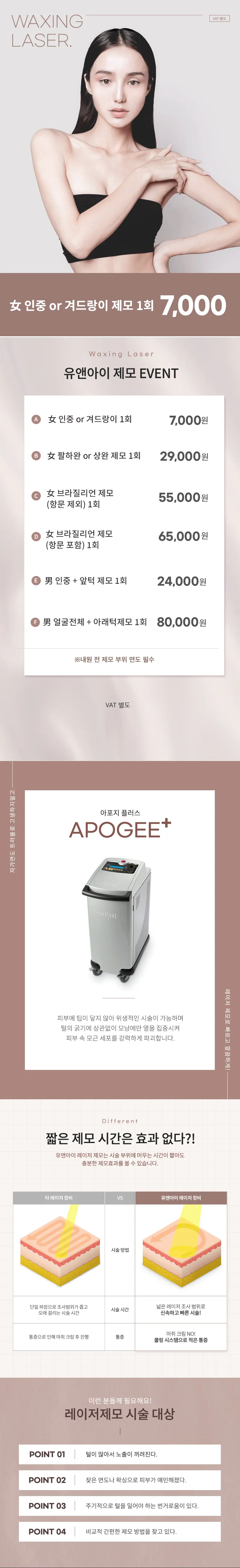 유앤아이의원 창동점 창동) 여성,남성 레이저 제모 이벤트, 시술 상세 이미지
