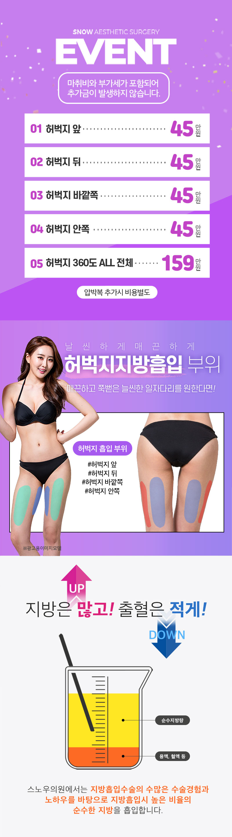 스노우의원 대용량 허벅지 지방흡입 이벤트, 시술 상세 이미지