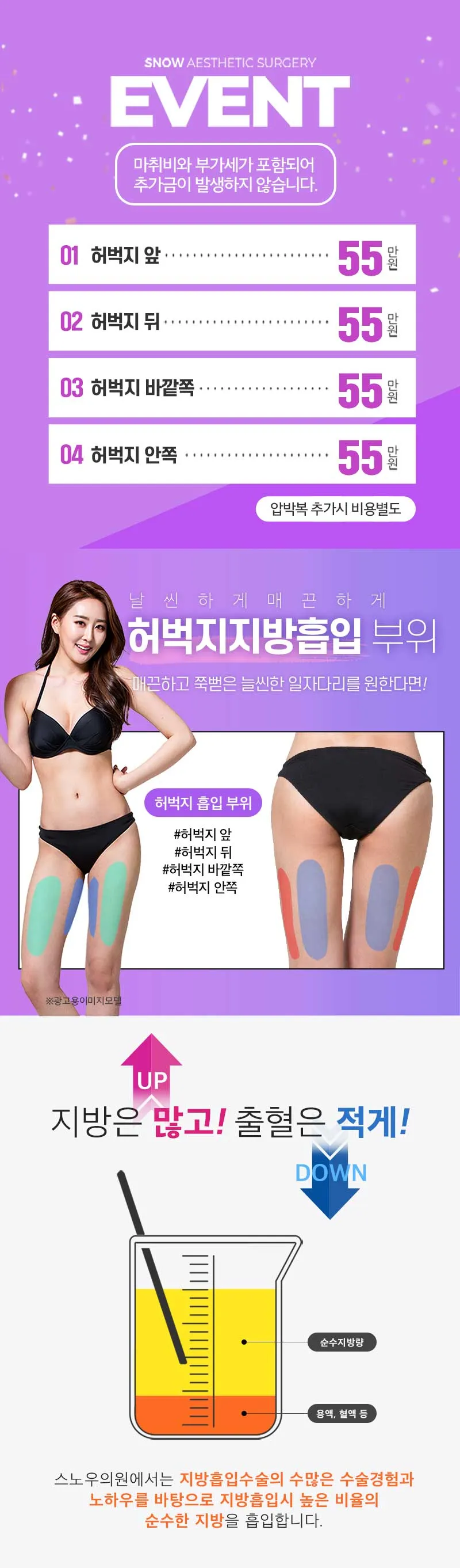 스노우의원 대용량 허벅지 지방흡입 이벤트, 시술 상세 이미지