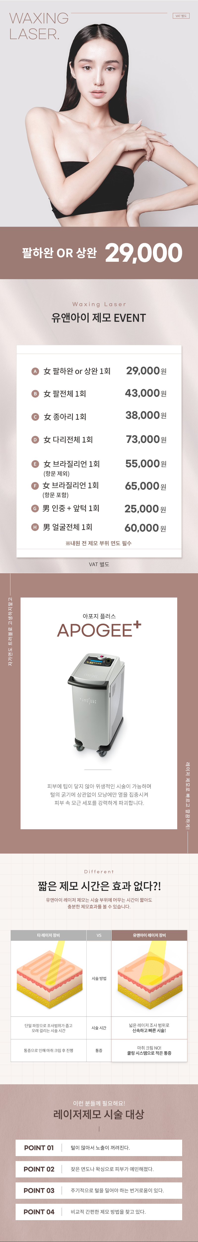 유앤아이의원 영등포점 영등포) 여성, 남성 깔끔 제모 이벤트, 시술 상세 이미지