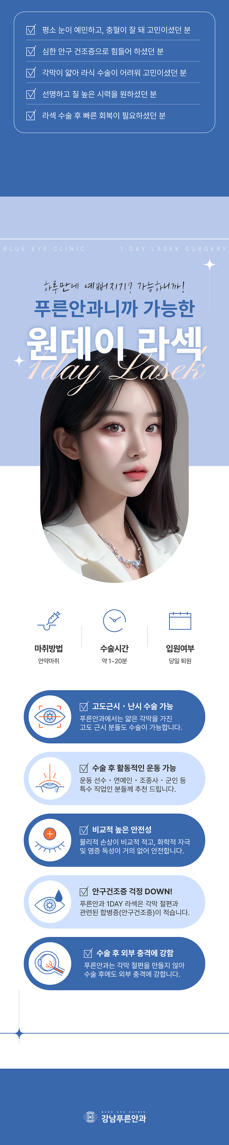 강남푸른안과 추가금없이 99만원, 원데이 라섹 이벤트, 시술 상세 이미지